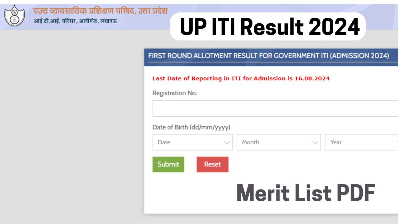 UP ITI Result 2024