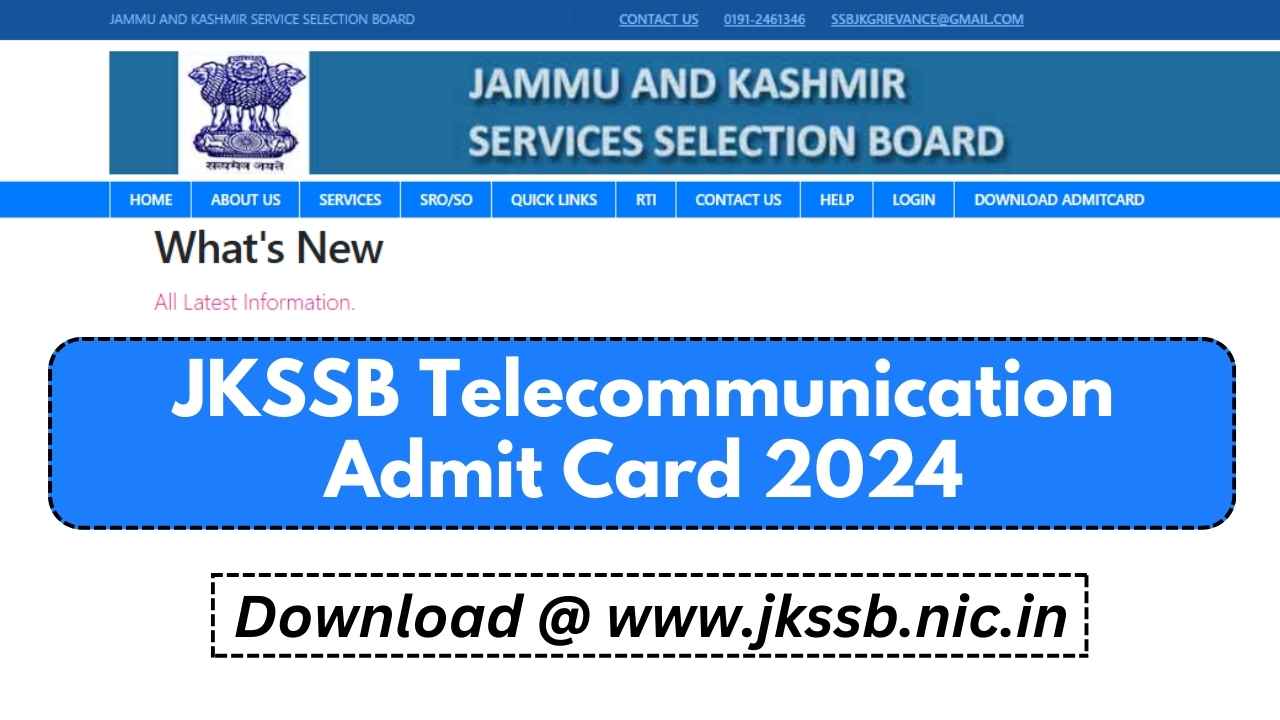 JKSSB Constable Telecommunication Admit Card 2024