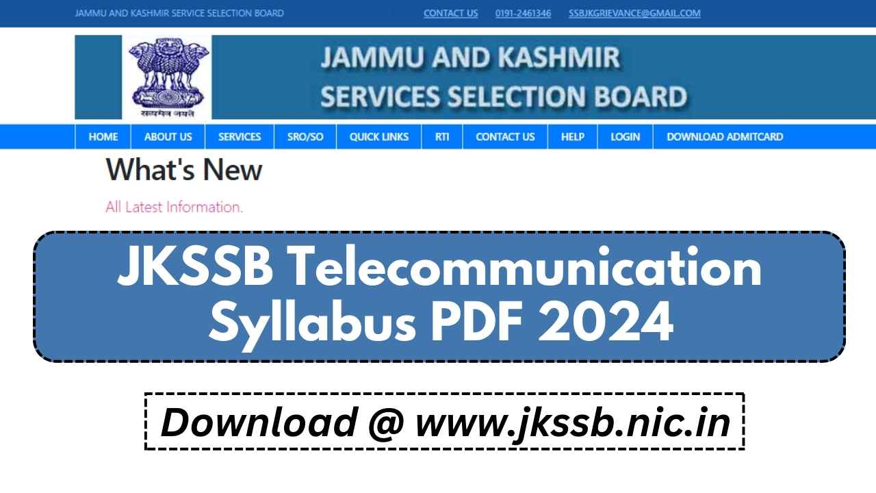 JKSSB Telecommunication Syllabus PDF 2024